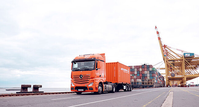 Shipping Container on a GW truck